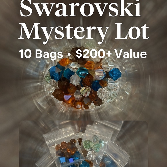 Swarovski Jewelry - Swarovski Crystal Beads in Blue, Brown, and Clear